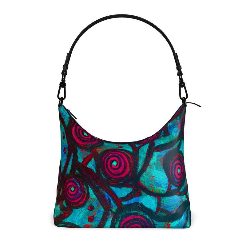 Stained Glass Frogs Cool Luxury Square Hobo Bag