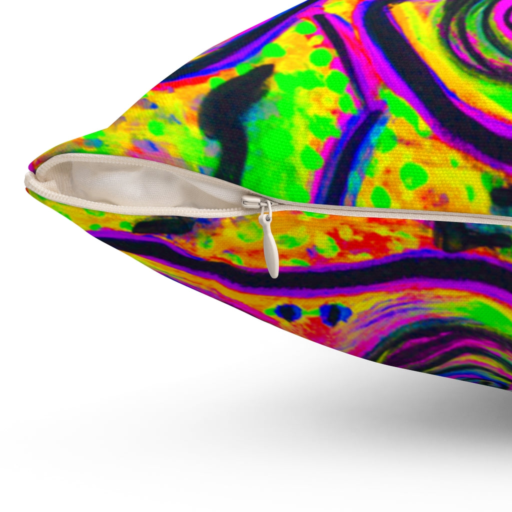 Happy Frogs Neon Square Pillow - Fridge Art Boutique