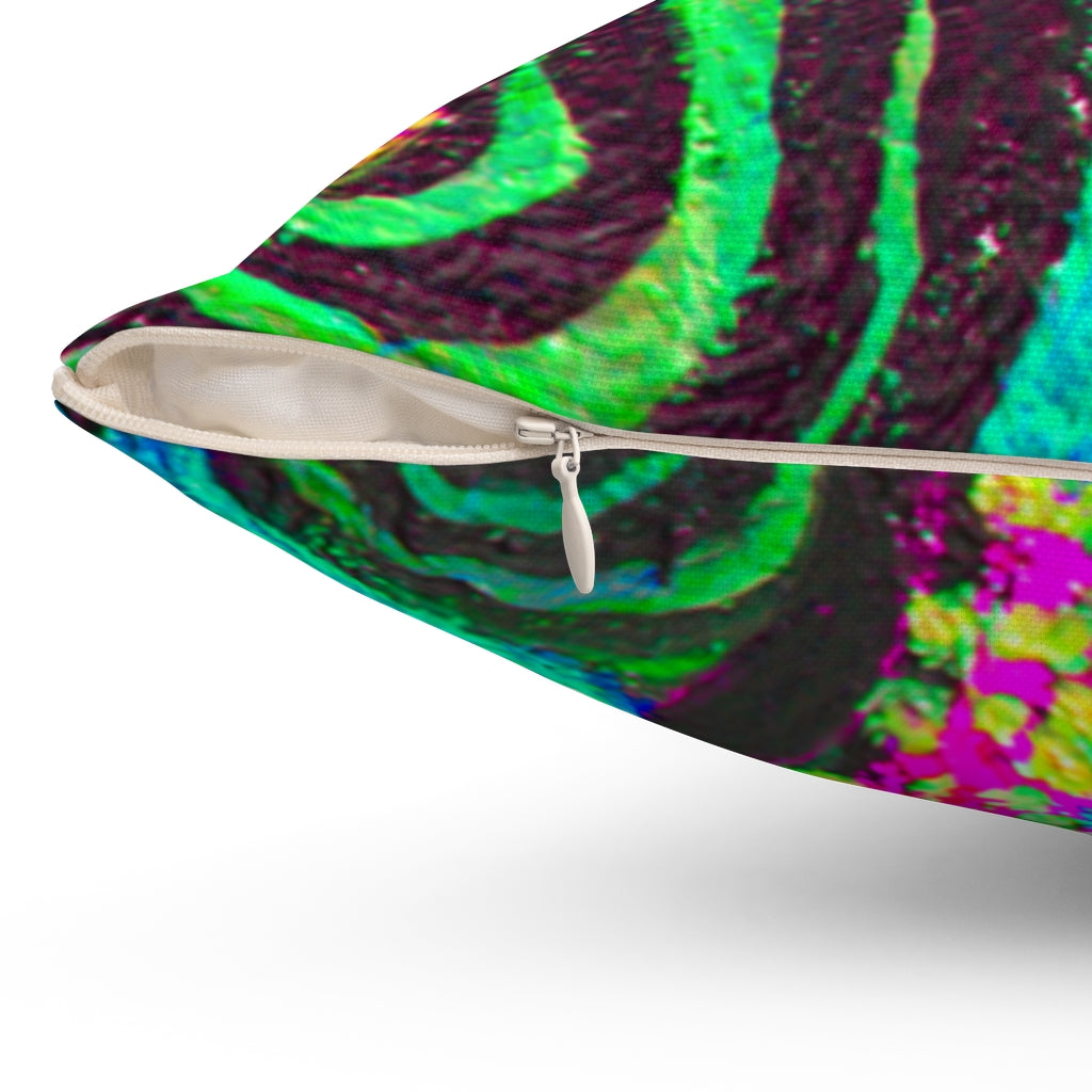 Confetti Frog Swirl Cool Square Pillow - Fridge Art Boutique