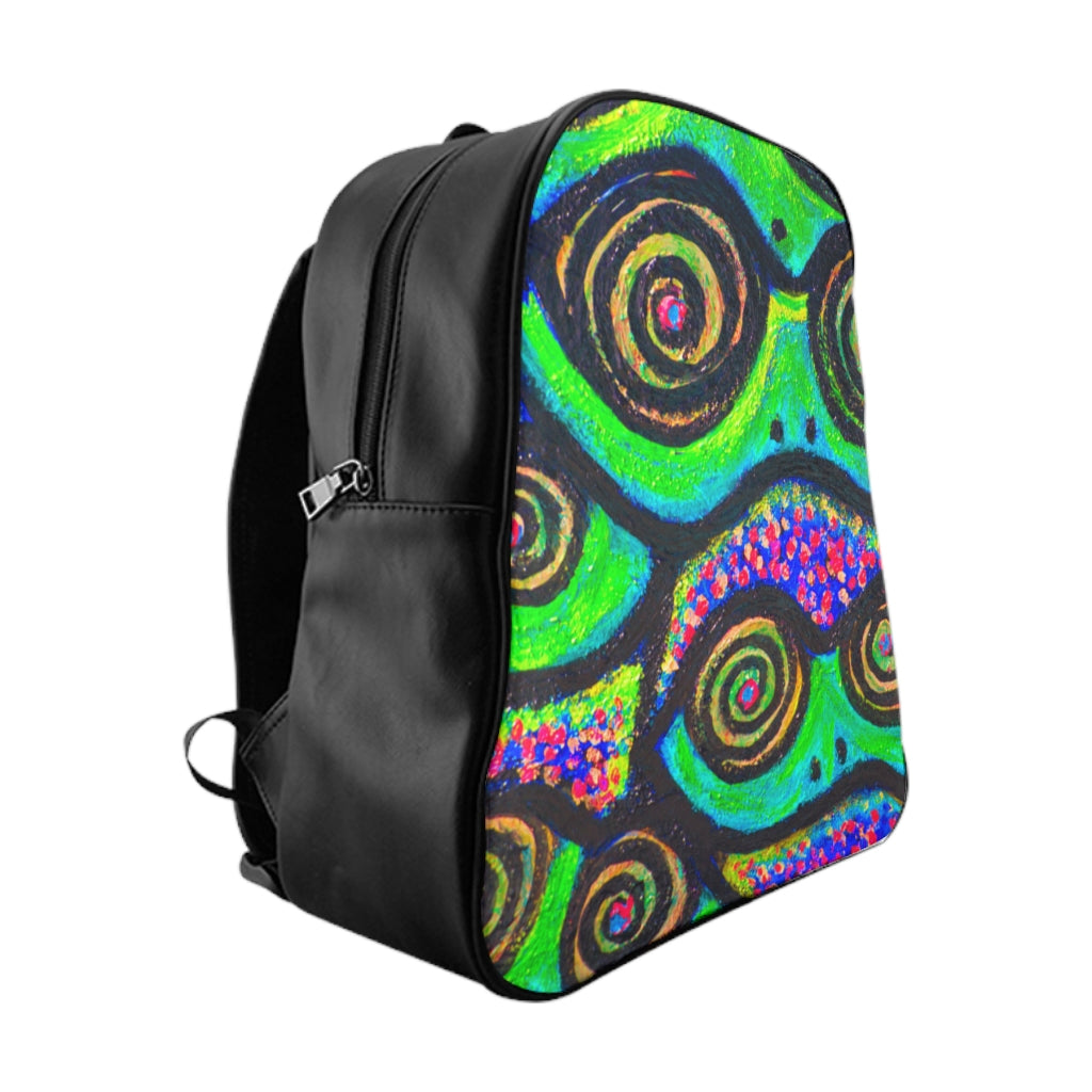 Confetti Frogs Lime Green Jelly School Backpack - Fridge Art Boutique