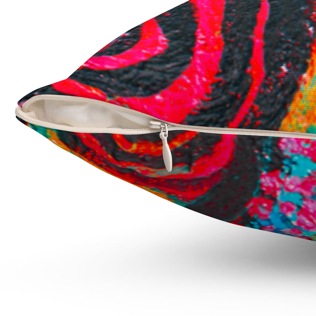 Confetti Frogs Swirl Southwest Square Pillow - Fridge Art Boutique