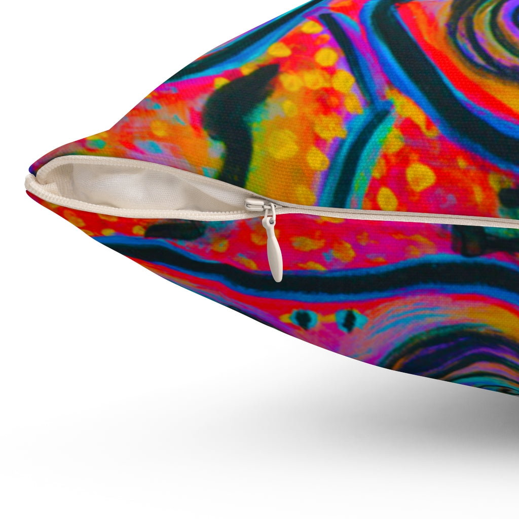 Happy Frogs Pink Square Pillow - Fridge Art Boutique