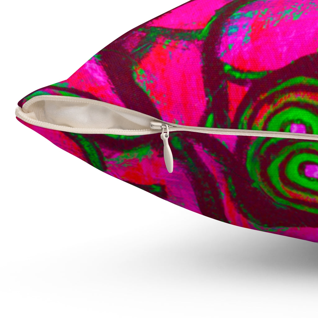 Stained Glass Frogs Pink Pillow - Fridge Art Boutique