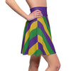 Mardi Gras Stripes Tradish Women's Skater Skirt