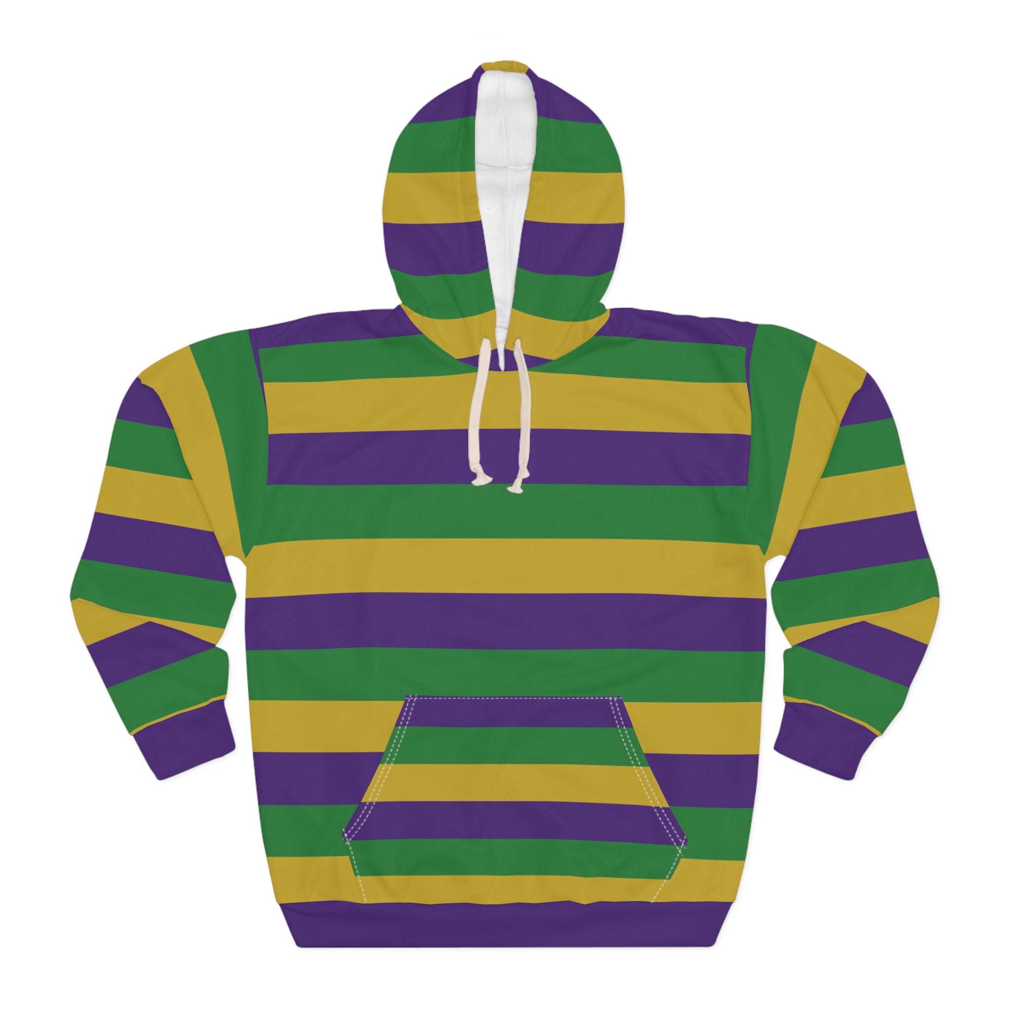 Mardi Gras Stripes Tradish Unisex Pullover Hoodie | Fridge Art