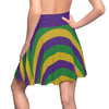 Mardi Gras Stripes Tradish Women's Skater Skirt