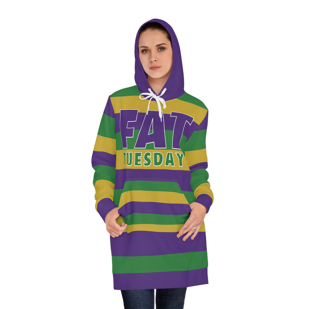 Fat Tuesday Stripes Tradish Hoodie Dress
