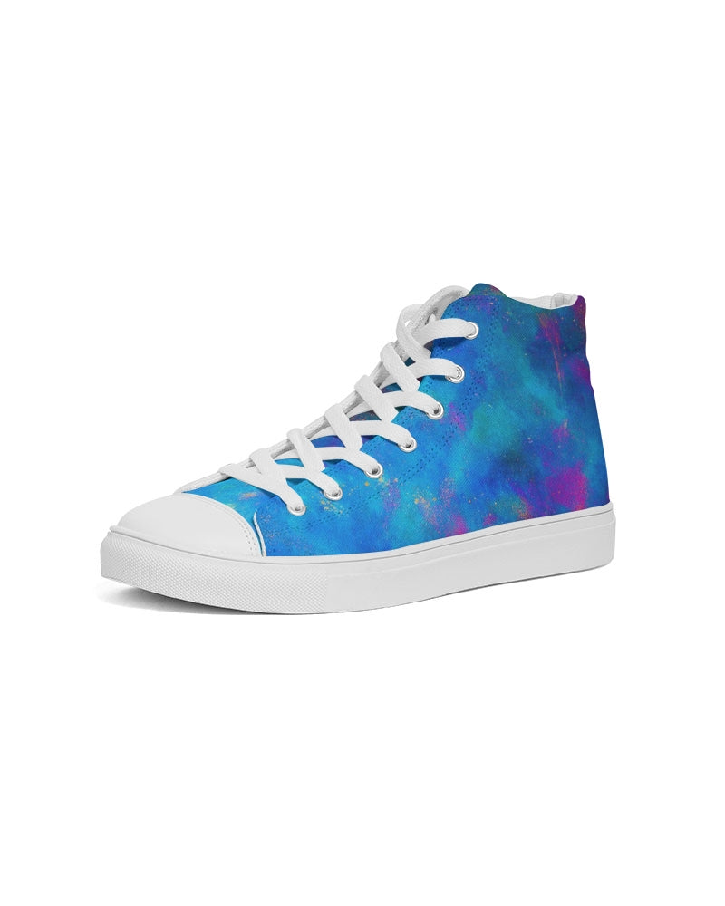 Two Wishes Green Nebula Men's Hightop Canvas Shoe