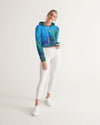 Two Wishes Green Nebula Women's Cropped Hoodie