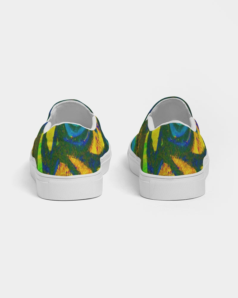 Stained Glass Frogs Sun Women's Slip-On Canvas Shoe