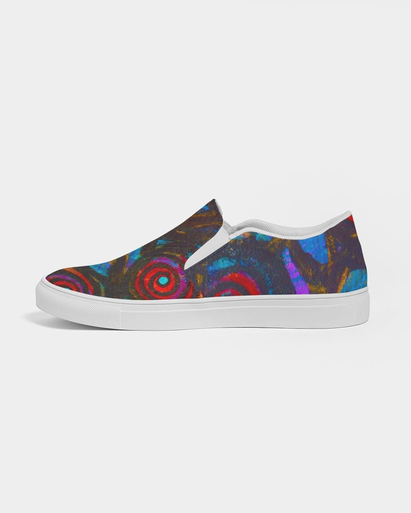 Stained Glass Frogs Men's Slip-On Canvas Shoe