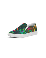 Stained Glass Frogs Rum Punch Women's Slip-On Canvas Shoe