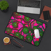 Stained Glass Frogs Pink Desk Mat