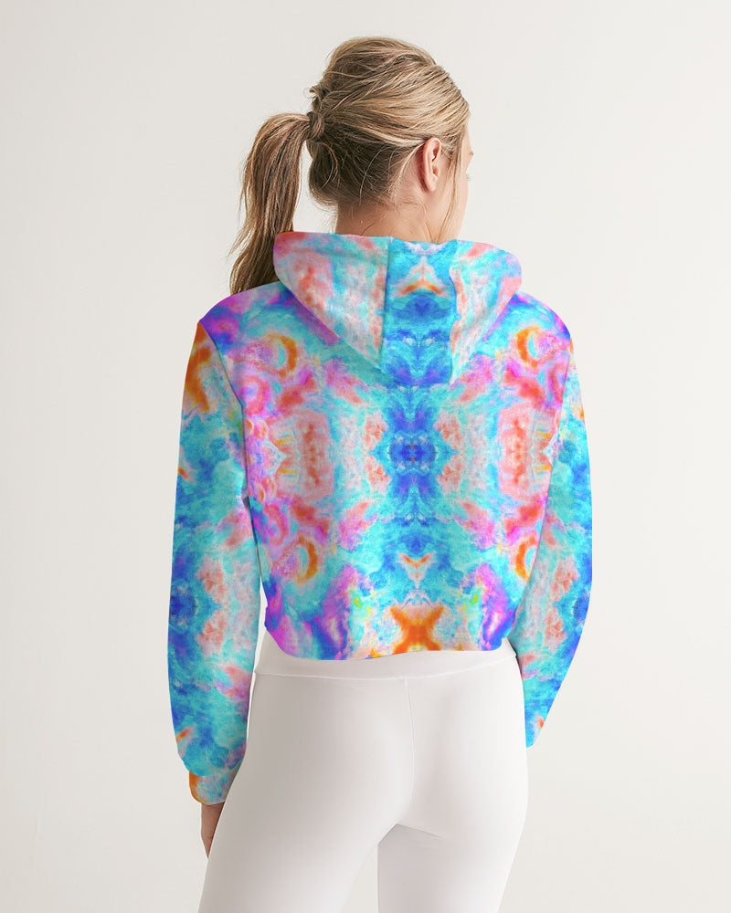 Pareidolia Neon Cloud City Women's Cropped Hoodie