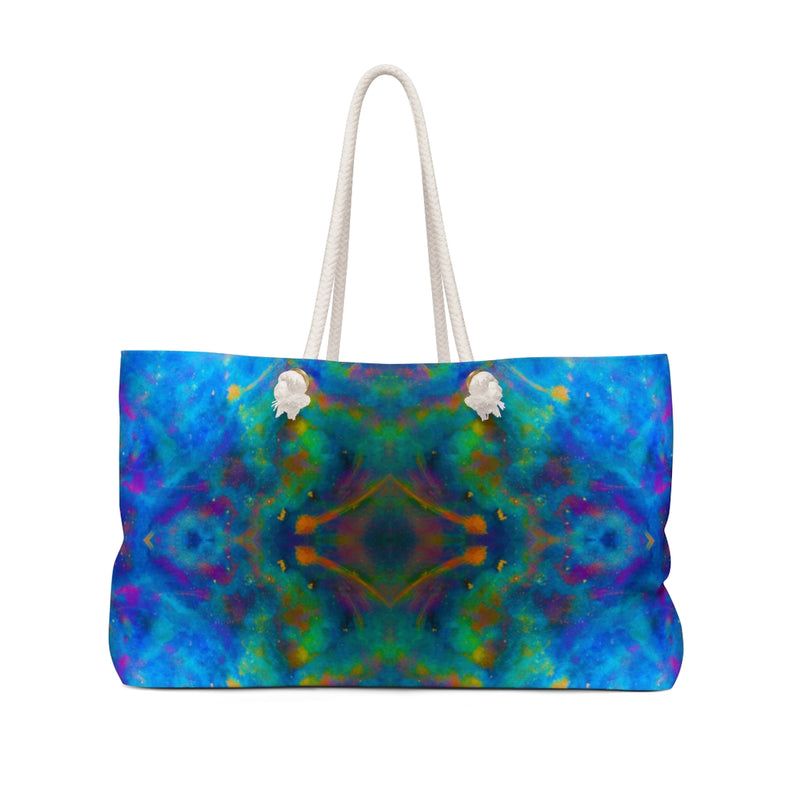 Two Wishes Green Nebula Cosmos Weekender Bag