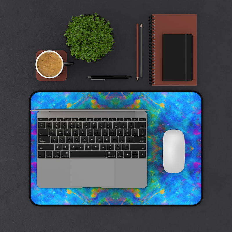 Two Wishes Green Nebula Cosmos Desk Mat