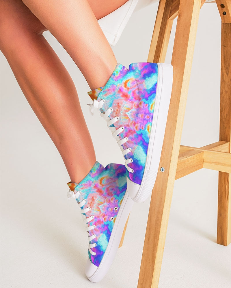 Pareidolia Neon Cloud City Women's Hightop Canvas Shoe