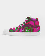 Stained Glass Frogs Pink Women's Hightop Canvas Shoe