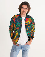 Stained Glass Frogs Sunset Men's Bomber Jacket