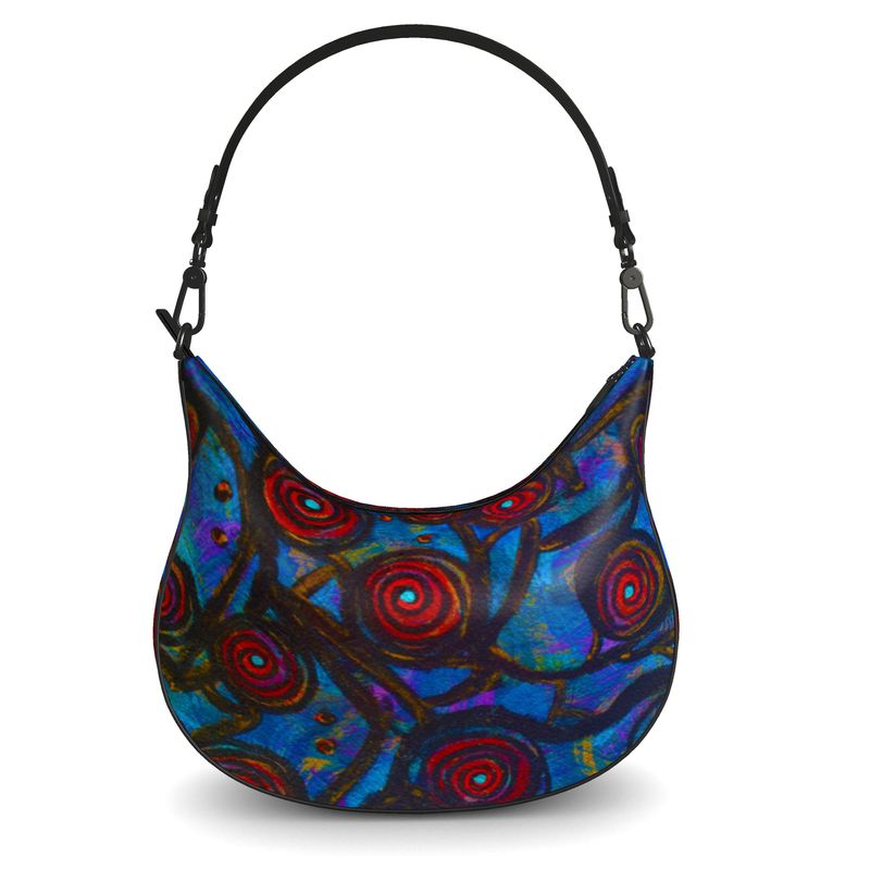 Stained Glass Frogs Luxury Curve Hobo Bag