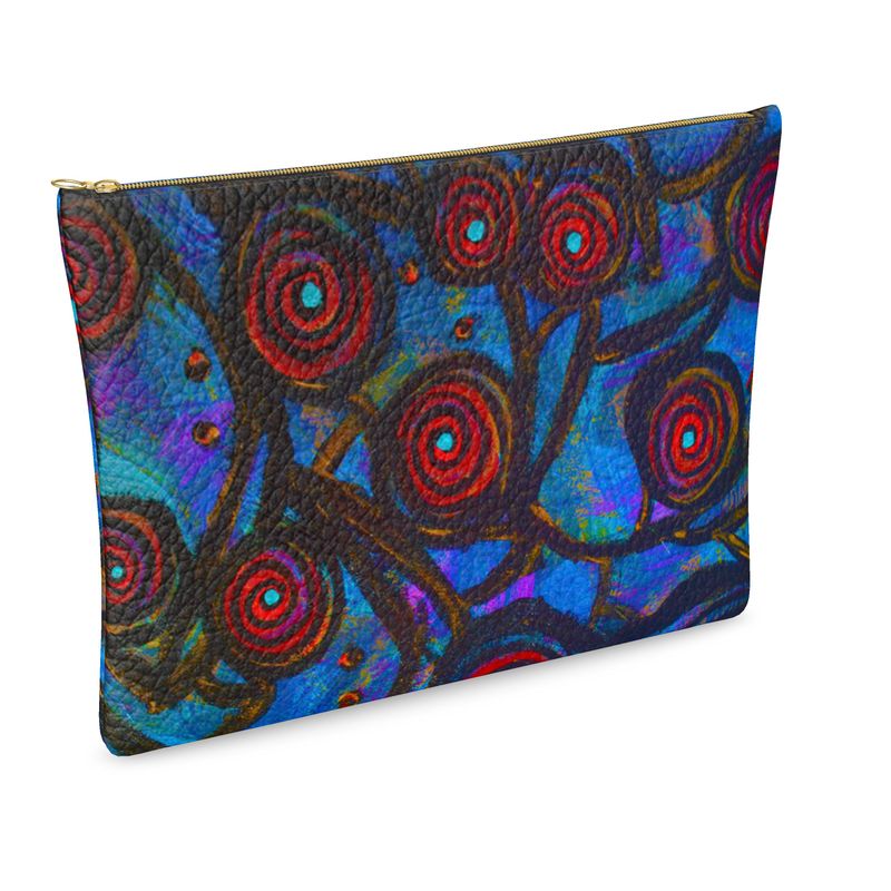 Stained Glass Frogs Luxury Leather Clutch Bag