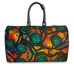 Stained Glass Frogs Sunset Luxury Duffle Bag