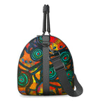 Stained Glass Frogs Sunset Luxury Duffle Bag