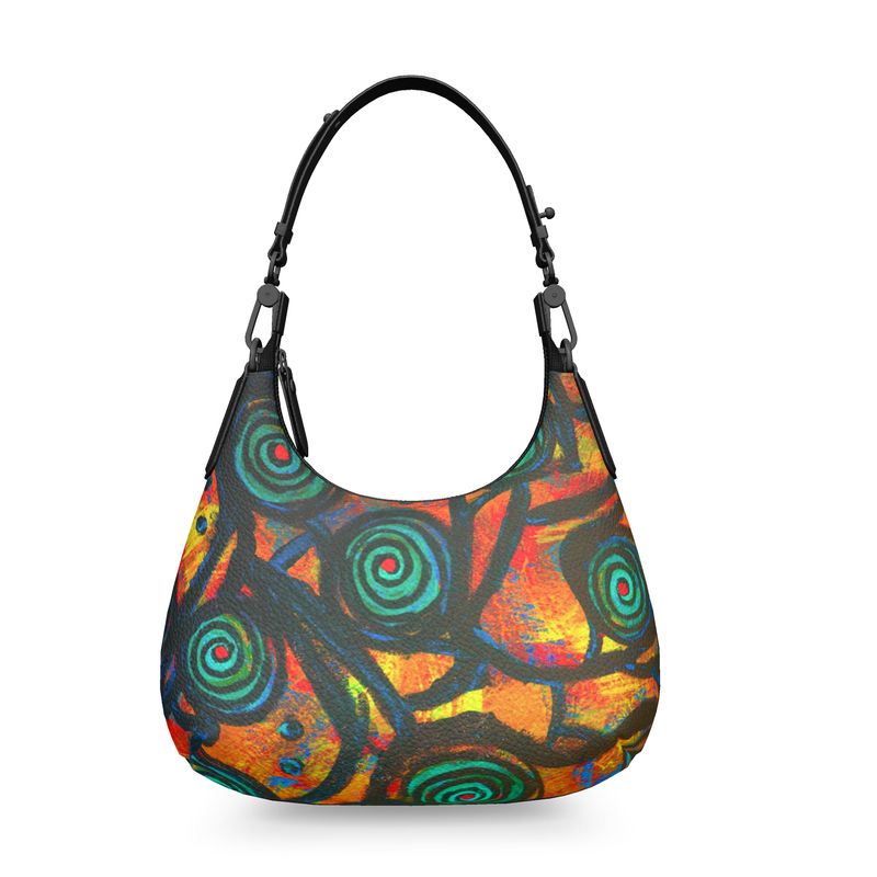 Stained Glass Frogs Sunset Luxury Mini Curve Bag