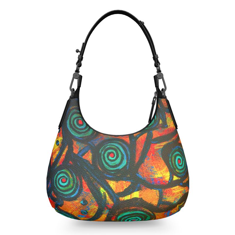Stained Glass Frogs Sunset Luxury Mini Curve Bag