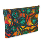 Stained Glass Frogs Sunset Luxury Leather Clutch Bag