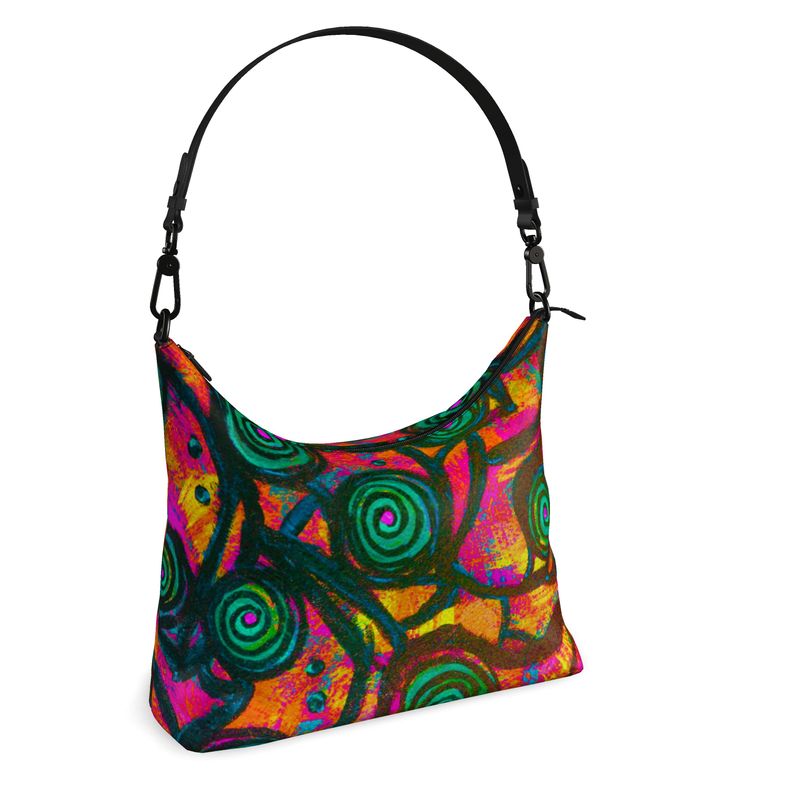 Stained Glass Frogs Rum Punch Luxury Square Hobo Bag