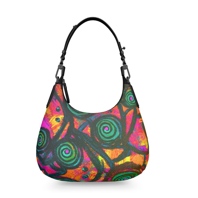Stained Glass Frogs Rum Punch Luxury Mini Curve Bag