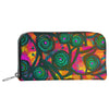 Stained Glass Frogs Rum Punch Luxury Leather Zip Wallet