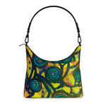 Stained Glass Frogs Sun Luxury Square Hobo Bag