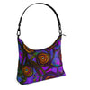 Stained Glass Frogs Purple Luxury Square Hobo Bag