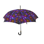 Stained Glass Frogs Purple Luxury Umbrella
