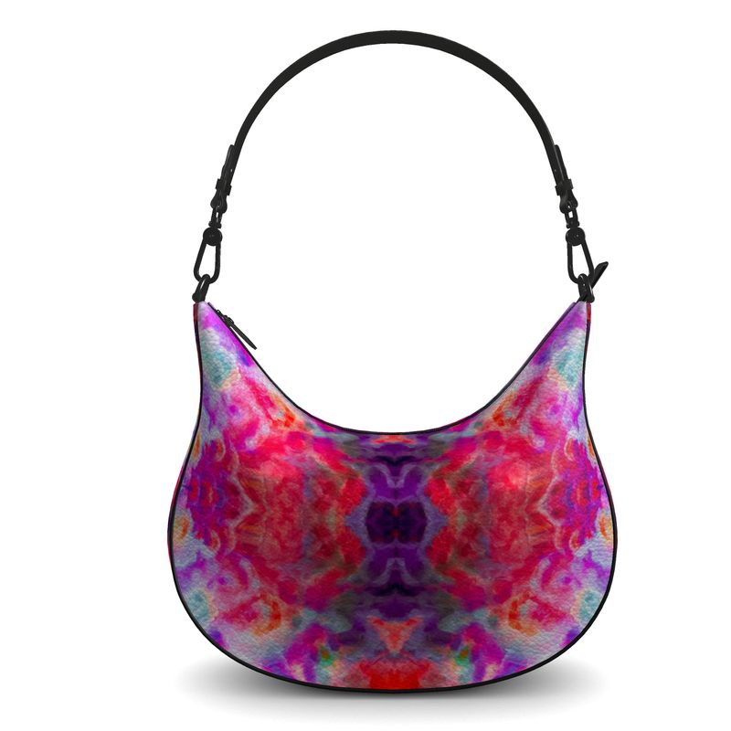 Pareidolia Cloud City Magenta Luxury Curve Hobo Bag