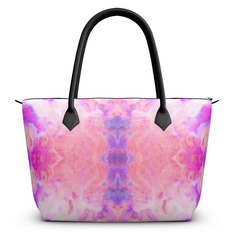 Pareidolia Cloud City Cotton Candy Luxury Zip Top Handbags