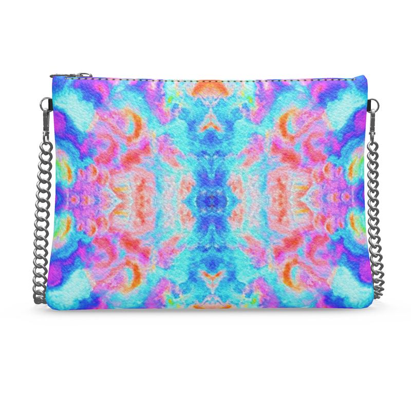 Pareidolia Cloud City Neon Luxury Crossbody Bag With Chain