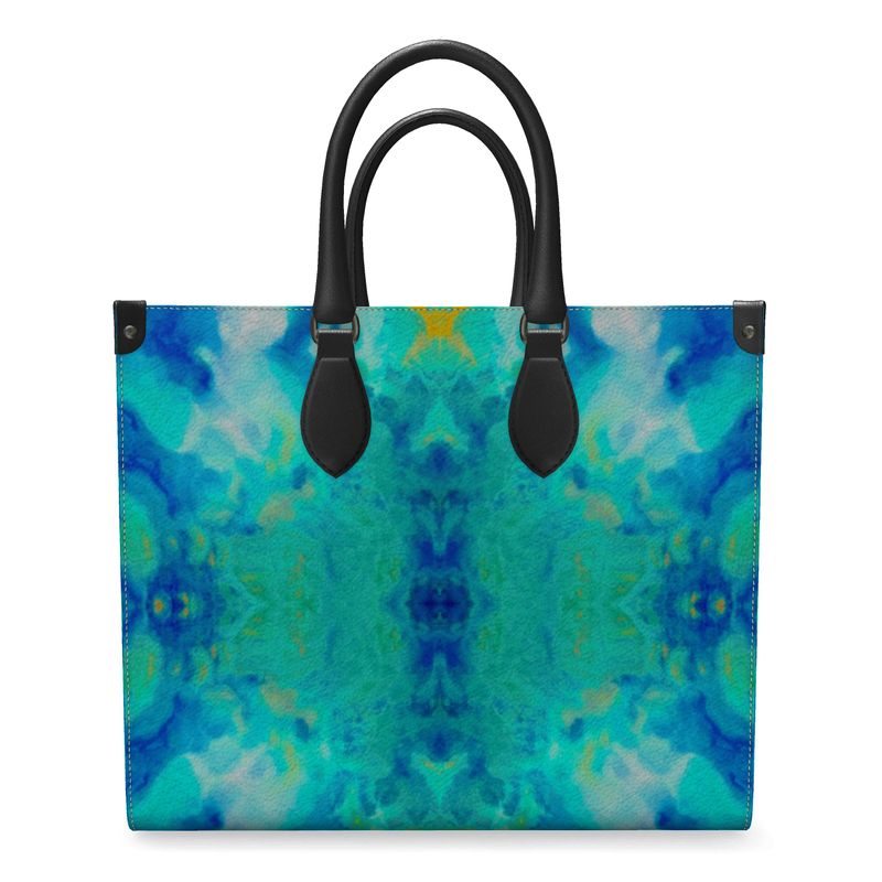 Pareidolia Cloud City Electric Luxury Leather Shopper Bag