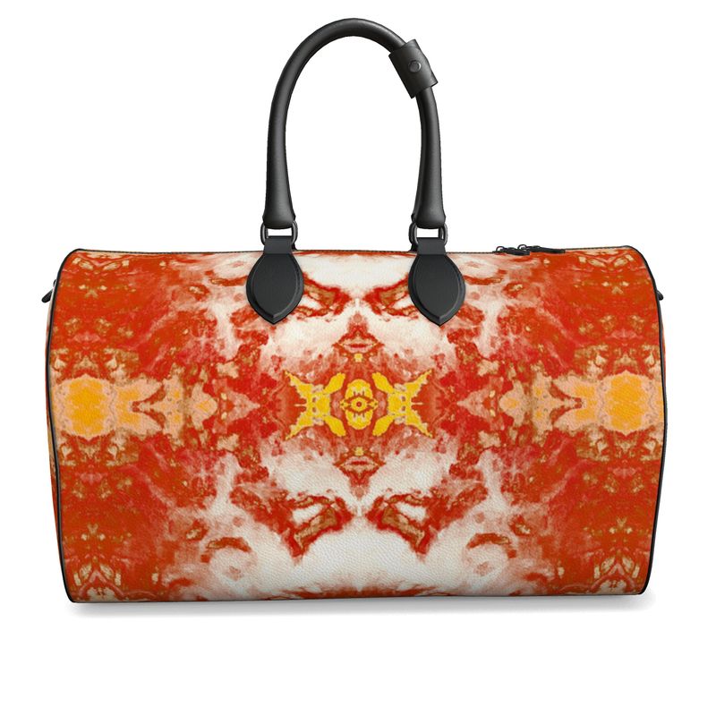 Pareidolia XOX Western Orange Luxury Duffle Bag