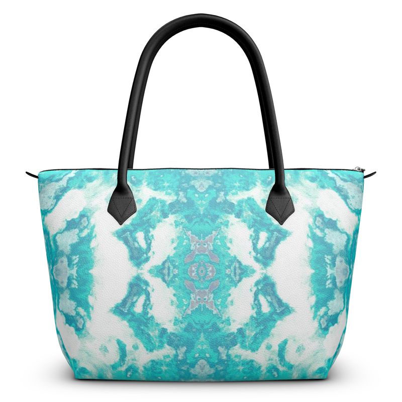 Pareidolia XOX Western Teal Luxury Zip Top Handbags