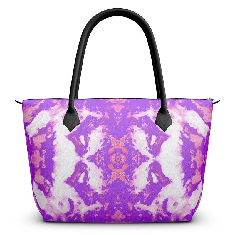 Pareidolia XOX Western Purple Luxury Zip Top Handbag