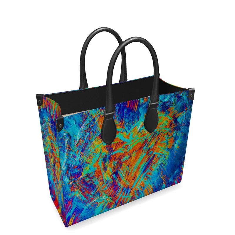 Meraki Rainbow Heart Luxury Leather Shopper Bag