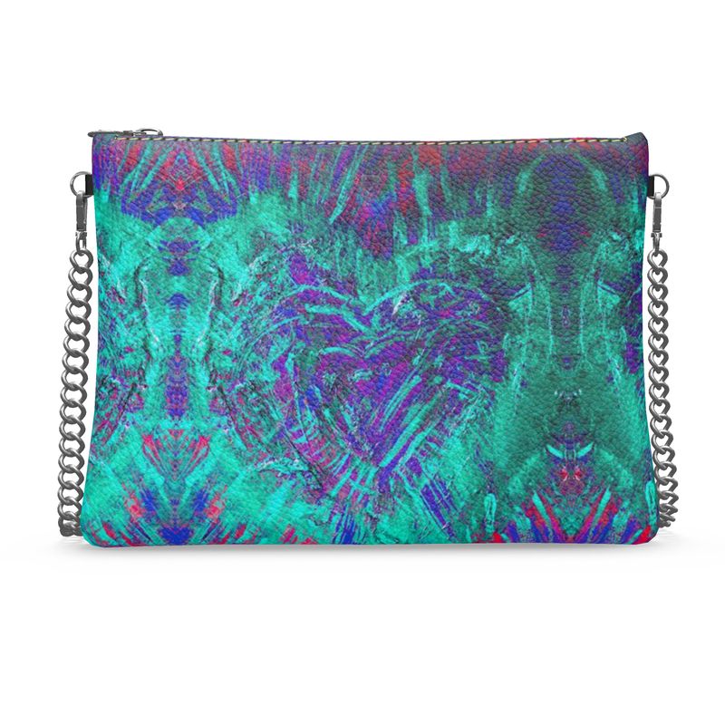 Meraki Ocean Heart Luxury Crossbody Bag With Chain