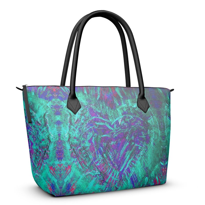 Meraki Ocean Heart Luxury Zip Top Handbags