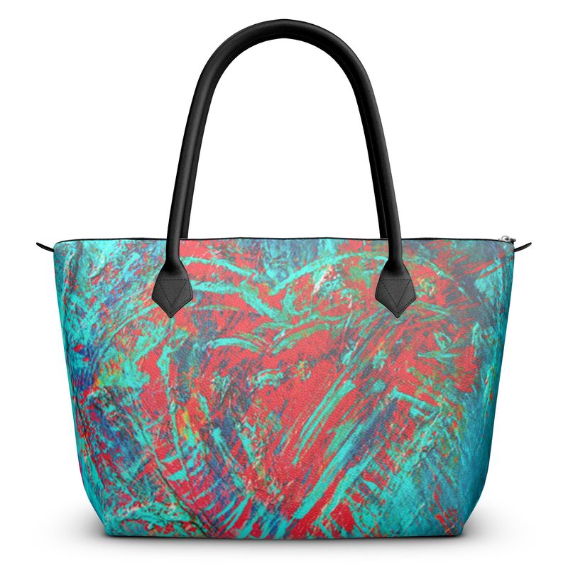 Meraki Fire Heart Luxury Zip Top Handbags