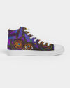 Stained Glass Frogs Purple Men's Hightop Canvas Shoe