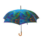 Two Wishes Green Nebula Luxury Umbrella