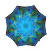 Two Wishes Green Nebula Luxury Umbrella